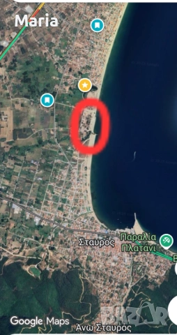 Продава парцел на 1ва линия в Гърция-Ставрос-Паралия Врасна, снимка 6 - Парцели - 52543094