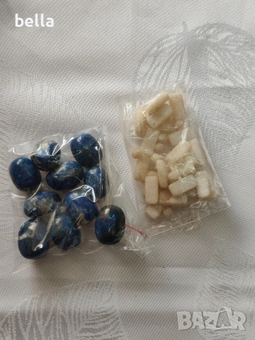 Комплект Естествени Камъни за Бижута: Лапис Лазули и Седеф , снимка 2 - Антикварни и старинни предмети - 54144449