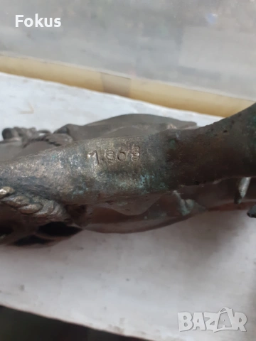 Стара бронзова статуетка на войн с камила фигура пластика, снимка 4 - Антикварни и старинни предмети - 53370435