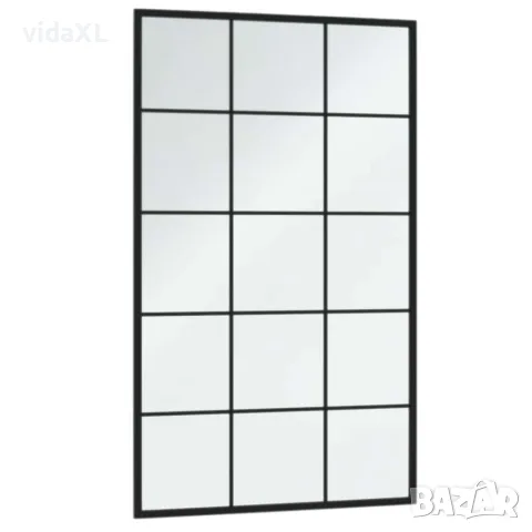 vidaXL Огледало за стена, черно, 100x60 см, метал, снимка 3 - Огледала - 56147146