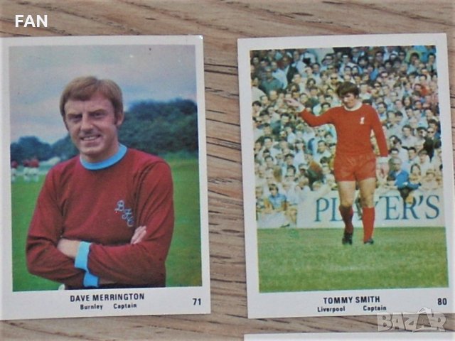 Комплект карти на английски футболисти от 1970 г. от Ливърпул, Стоук Сити, Бърнли, Ковънтри, Шефилд , снимка 2 - Фен артикули - 29678065