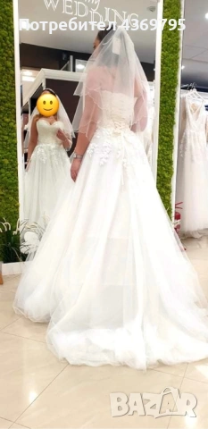 Булченска рокля, снимка 2 - Сватбени рокли - 53891084