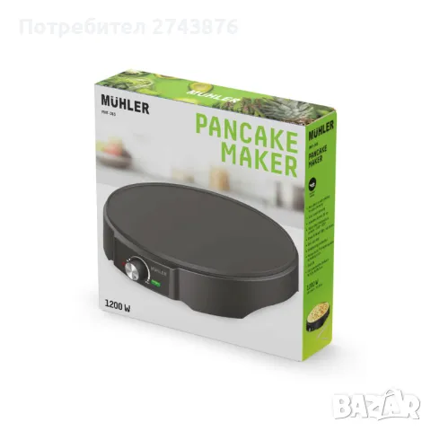  Уред за палачинки MUHLER MHT-383, 1200W, снимка 3 - Гофретници - 47635148