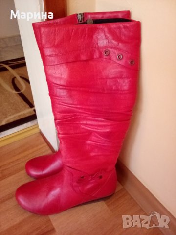 Дамски ботуши от естествена кожа - НОВИ, снимка 4 - Дамски ботуши - 42558253