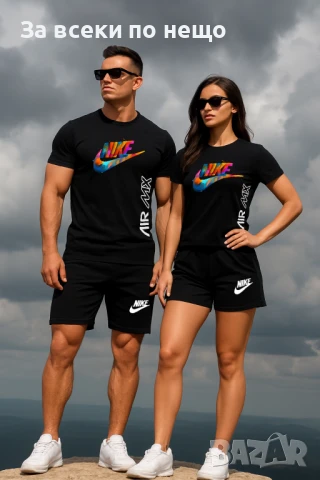 Nike Екипи За Двойки👚🩳Дамски Летен Екип Найк👕🩳Мъжки Къс Комплект Найк - 8 Модела Код LFS545, снимка 3 - Комплекти - 50752372
