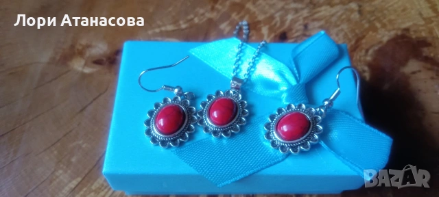 Комплект от три части в ретро етно стил за жени, включващ обеци с флорална резба, снимка 3 - Бижутерийни комплекти - 54005662