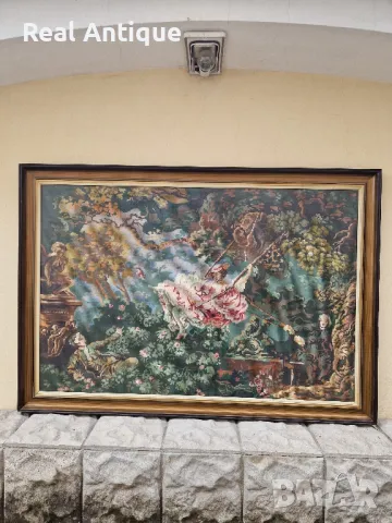 Огромен изключително красив антикварен колекционерски холандски гоблен 