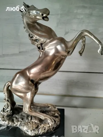 Статуетката на Кон във Сребърно Покритие , снимка 3 - Антикварни и старинни предмети - 48481003