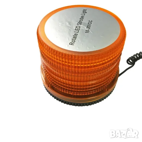 LED сигнална лампа маяк 11cm x 13.5cm 12-24V оранжева 48 SMD LED