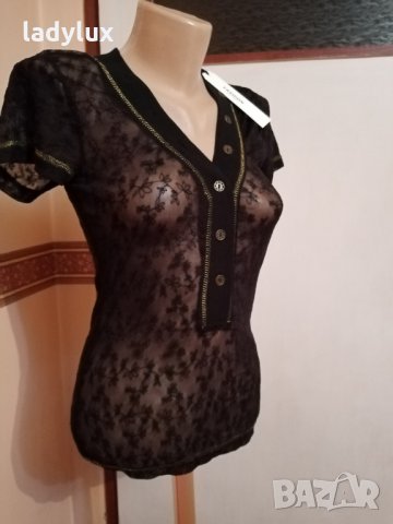 Fransa, Нова Ефектна Блузка, Размер S. Код 1183, снимка 3 - Тениски - 30709892