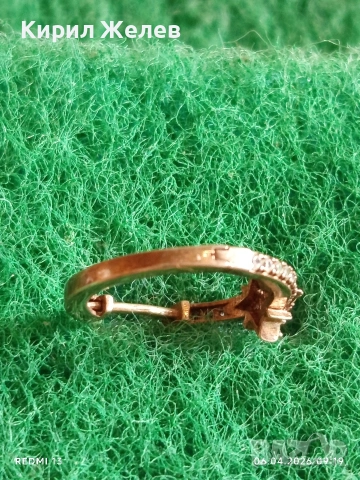 Винтидж сребърна обеца с инкрустирани кристали много красива 26317, снимка 4 - Обеци - 54104460