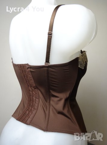 75В лъскав кафяв сатенен корсет , снимка 11 - Корсети, бюстиета, топове - 42488683