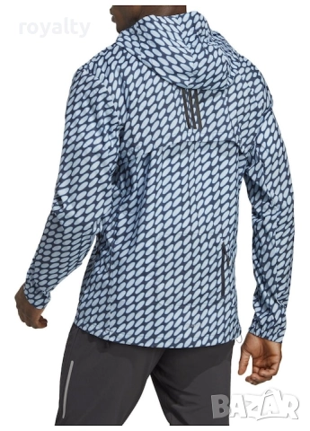 Adidas Оригинално Мъжко Яке Ветровка, Син, L, снимка 3 - Якета - 52690033