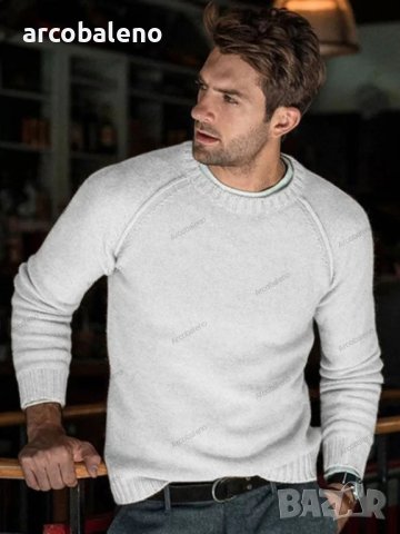 Мъжки пуловер с кръгло деколте, 6цвята - 023, снимка 5 - Пуловери - 42708129