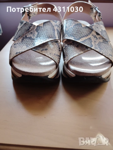 Дамски сандали змийски принт естествена кожа 41 номер, снимка 4 - Сандали - 53807886