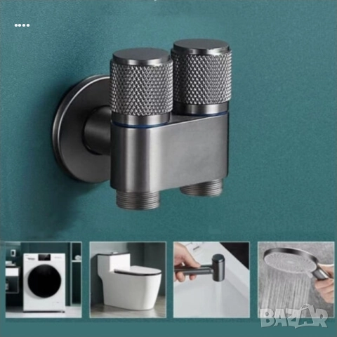 Смесител душ WC и биде coshop, двоен, с гъвкав спираловиден маркуч 1,2m, черен мат, снимка 5 - Други - 52795111