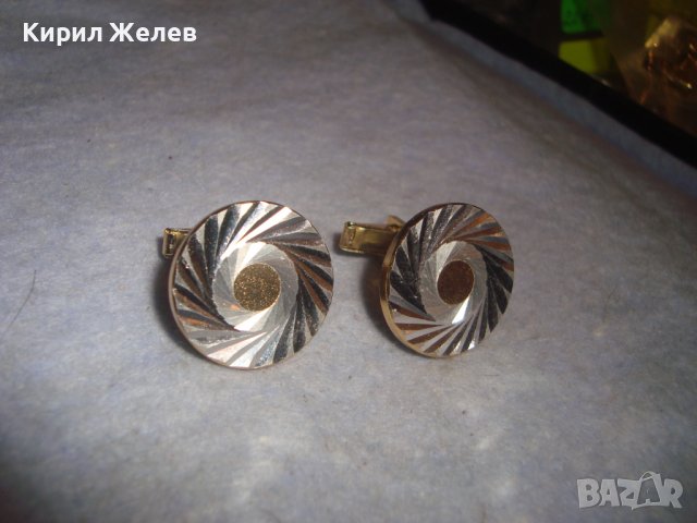 СТАРИ ПОЗЛАТЕНИ ВИНТИДЖ БУТОНЕЛИ СТИЛНО ОРНАМЕНТИРАНИ МАНШЕТНИ КОПЧЕТА 4643, снимка 5 - Антикварни и старинни предмети - 37597183