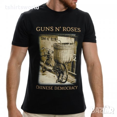 Нова мъжка тениска с дигитален печат на музикалната група GUNS'N ROSES - Chinese Democracy