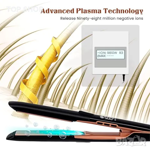 Нова Иновативна Преса за Права и Къдрава Коса с Негативни Йони жени прическа, снимка 4 - Преси за коса - 49265194