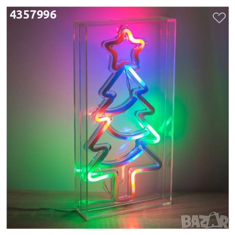 Коледна LED неонова елха с дистанционно, Многоцветна 