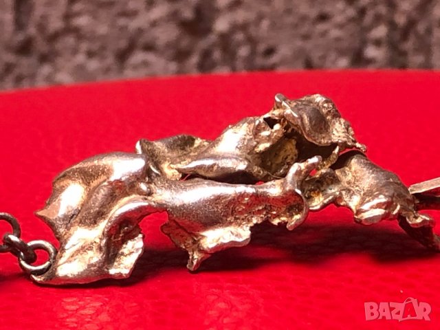 Невероятен медальон от необработено сребро с камък “Кръвта на Христос”, снимка 3 - Колиета, медальони, синджири - 29352523