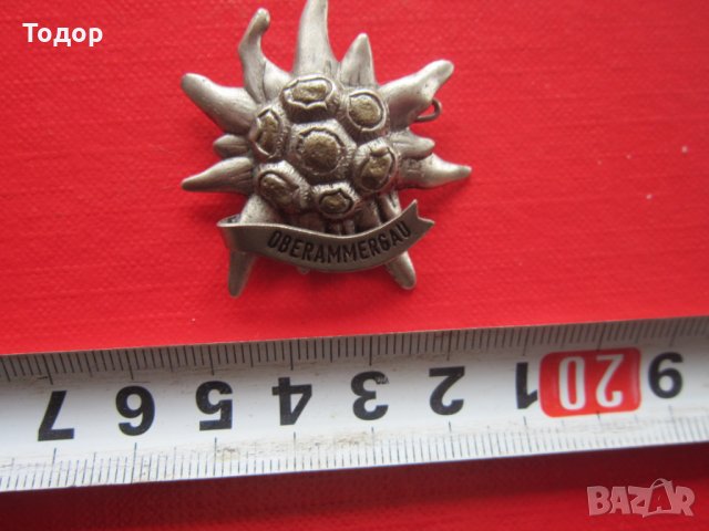 Голям тиролски ловен знак значка Еделвайс