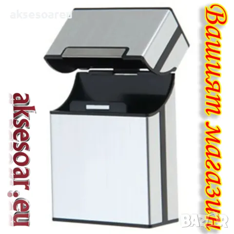 Качествена джобна кутия за стандартни цигари 80 мм. калъф от алуминиева сплав за пушачи за Подарък, снимка 2 - Табакери - 50232526