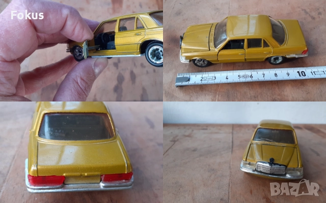 Стара метална колекционерска количка Mercedes SE 350, снимка 7 - Антикварни и старинни предмети - 52828244