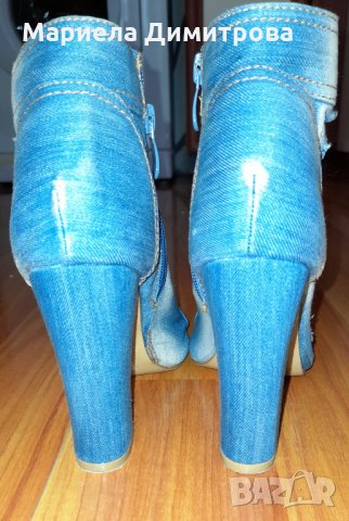 Дамски златисти сандали и дънкови ботички, снимка 6 - Сандали - 33979702