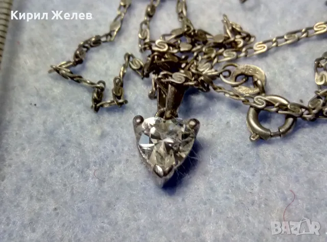 НЕЖЕН СРЕБЪРЕН ПЕНДАНТ с КУБИЧЕН ЦИРКОН ФИАНИТ и СТАРИННА СРЕБЪРНА ВЕРИЖКА СРЕБРО 900 ALIS 39960, снимка 9 - Колиета, медальони, синджири - 50056707