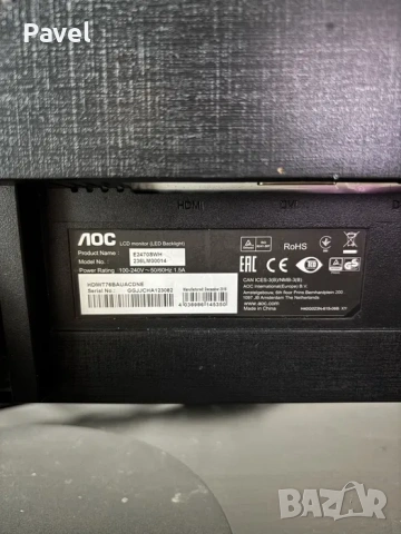 Монитор AOC 23,6, снимка 4 - Монитори - 53190323