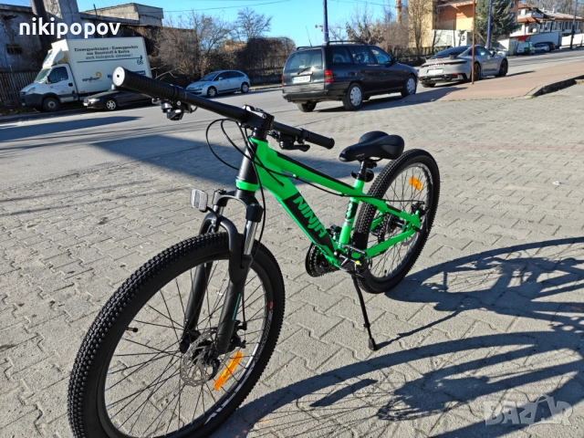 BG Алуминиев велосипед 24" NINJA зелен, снимка 7 - Велосипеди - 54334827