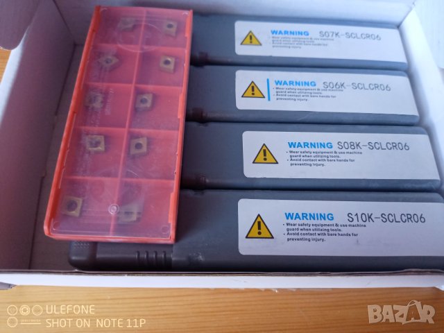 Комплект от 4 броя стругарски ножа 6, 7, 8 и 10 мм. SCLCR06 + 10 пластини, снимка 4 - Други инструменти - 40346870