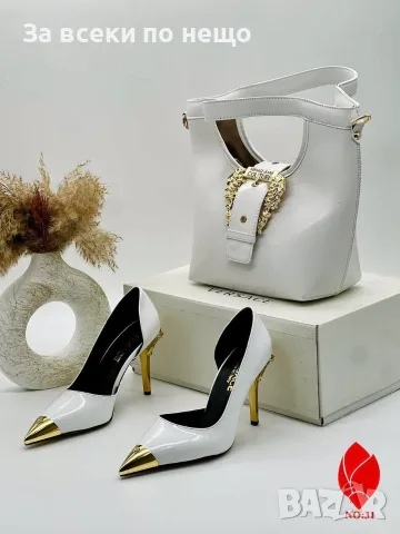 Versace Дамски Обувки С Висок Ток И Златен Акцент Код SEM-746, снимка 6 - Дамски обувки на ток - 56110316