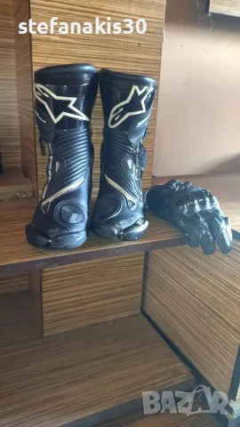 Мото ботуши Alpinestars SMX Plus (№41) + подарък кожени ръкавици Alpinestar., снимка 7 - Аксесоари и консумативи - 55778341