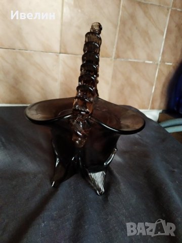 стъклена купа,бонбониера арт деко, снимка 2 - Антикварни и старинни предмети - 30659732