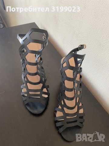 Черни дамски сандали 36 номер, снимка 2 - Сандали - 37249739