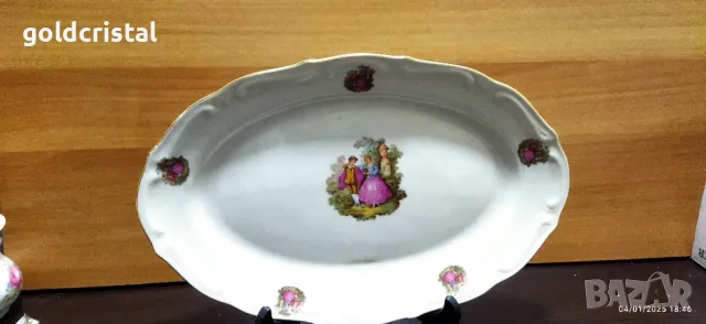 Стар български порцелан Изида плато елипса 