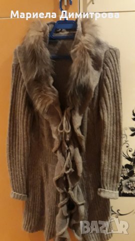 Кафява жилетка с естествен косъм, снимка 3 - Жилетки - 30260987