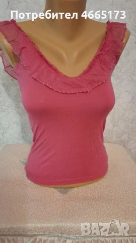 Тениска с перли, снимка 4 - Тениски - 53037611