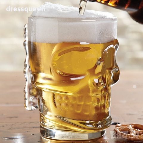 2227 Нестандартна халба за бира с форма на череп. Вместимост 500мл., снимка 7 - Чаши - 44566932