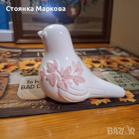 Авторско керамично птиче., снимка 2 - Декорация за дома - 52480929