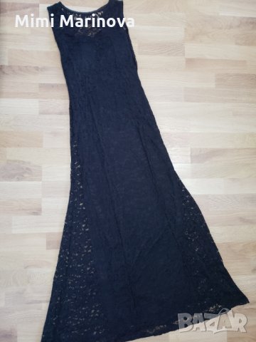 Дълга рокля от черна дантела, снимка 5 - Рокли - 30561587