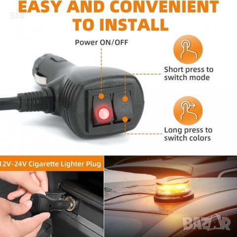 Сигнална лампа, 80W, 96 Led, 12 - 24 V, снимка 2 - Части - 42074350