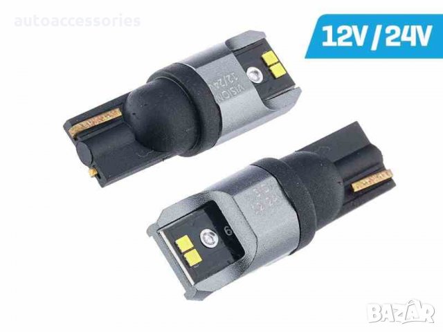 Крушка VISION W5W (T10) 12 / 24V 4x 1616 SMD LED, CANBUS, бяла, 2 бр. 58268, #1000053012, снимка 1