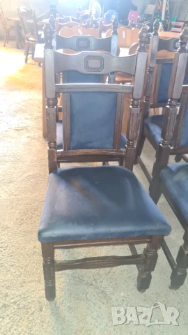 масивни столове с велурена дамаска внос от Европа, снимка 3 - Столове - 50681544