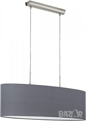 Пендел EGLO Pasteri, текстилен пендел с 2 крушки, овална висяща лампа от стомана и плат, снимка 2 - Лампи за таван - 40199453
