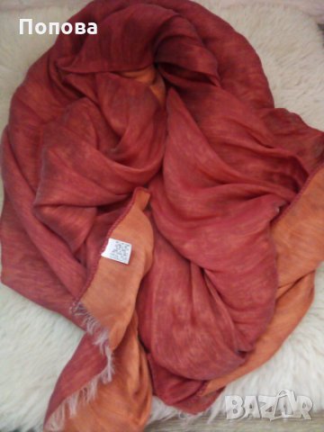 Италиански шал коприна и лен, снимка 1 - Шалове - 31985240