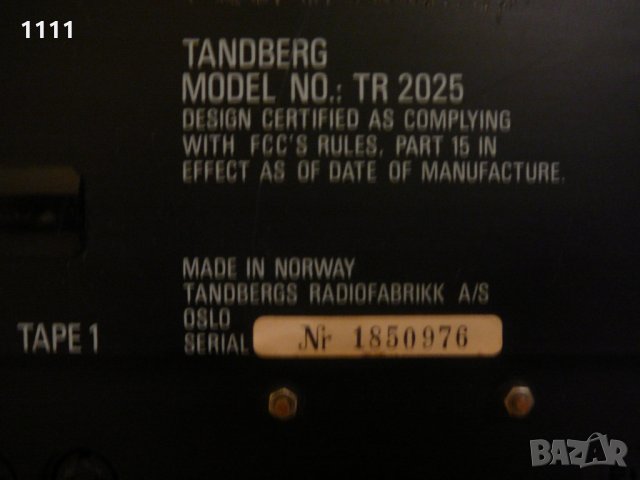 TANDBERG TR-2025 /2, снимка 7 - Ресийвъри, усилватели, смесителни пултове - 35324089