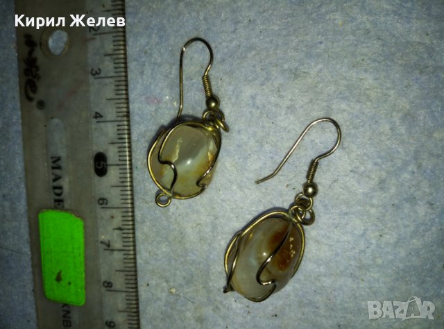 КРАСИВИ АР НУВО СТИЛ ОБЕЦИ от НАТУРАЛНИ ПОЛУСКЪПОЦЕННИ КАМЪНИ ХАЛЦЕДОН в ОБКОВ 38925, снимка 6 - Обеци - 42087582